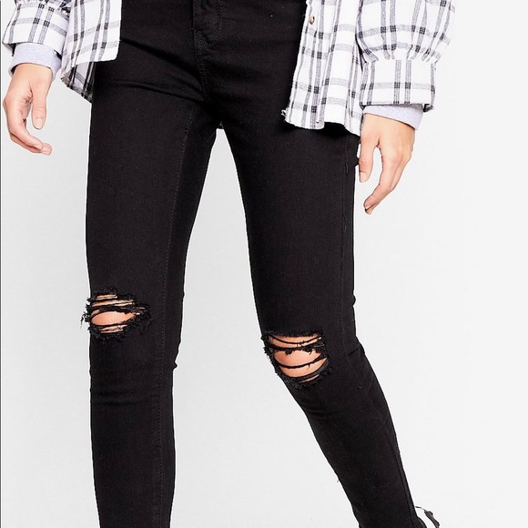 Nasty Gal Black Distressed Skinny Jeans - Picture 3 of 7